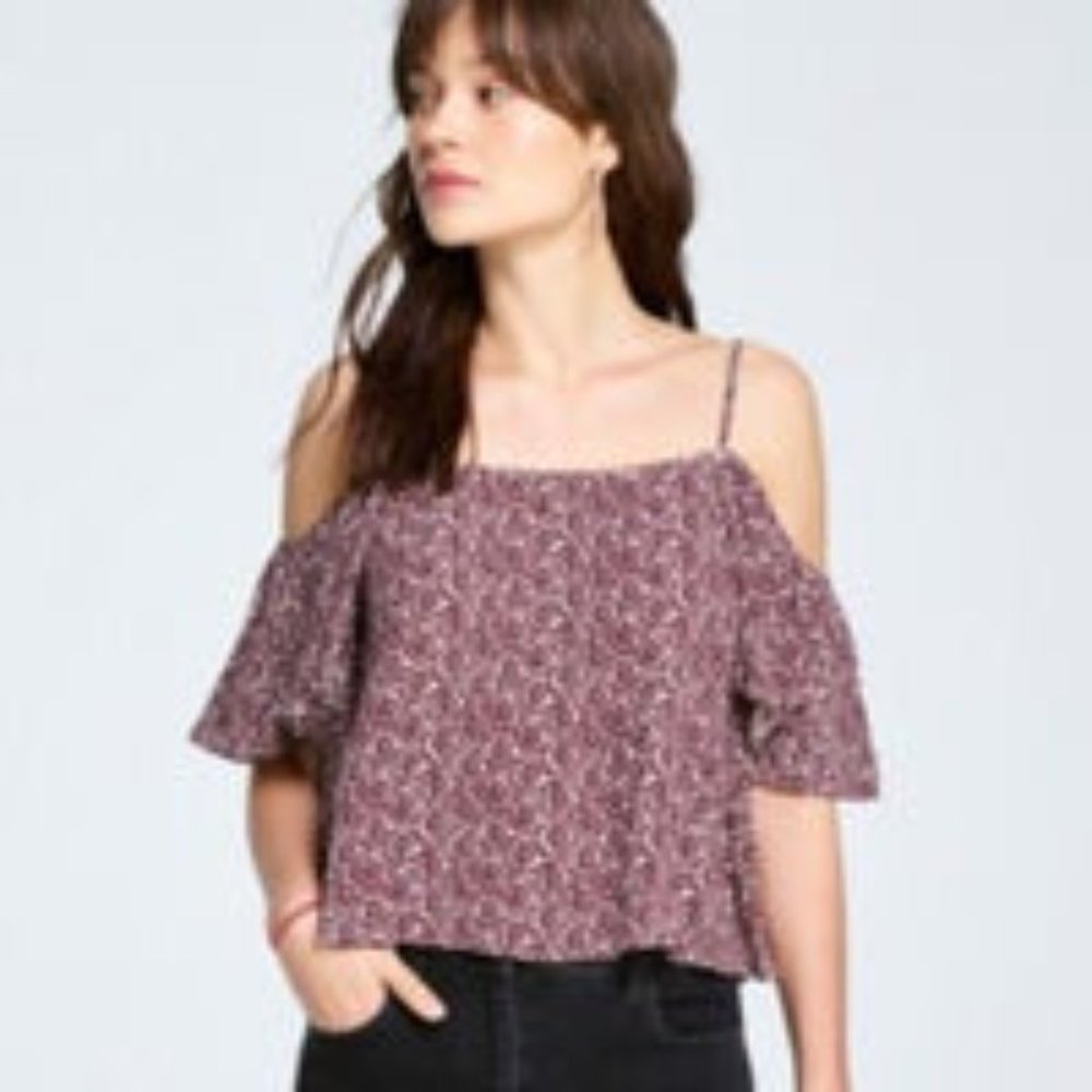 REBECCA MINKOFF Aida Large Cold Shoulder Blouse